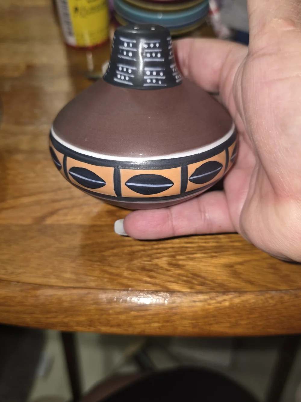 Southwestern Ceramic Salt & Pepper Shakers - Brown & Terracotta
